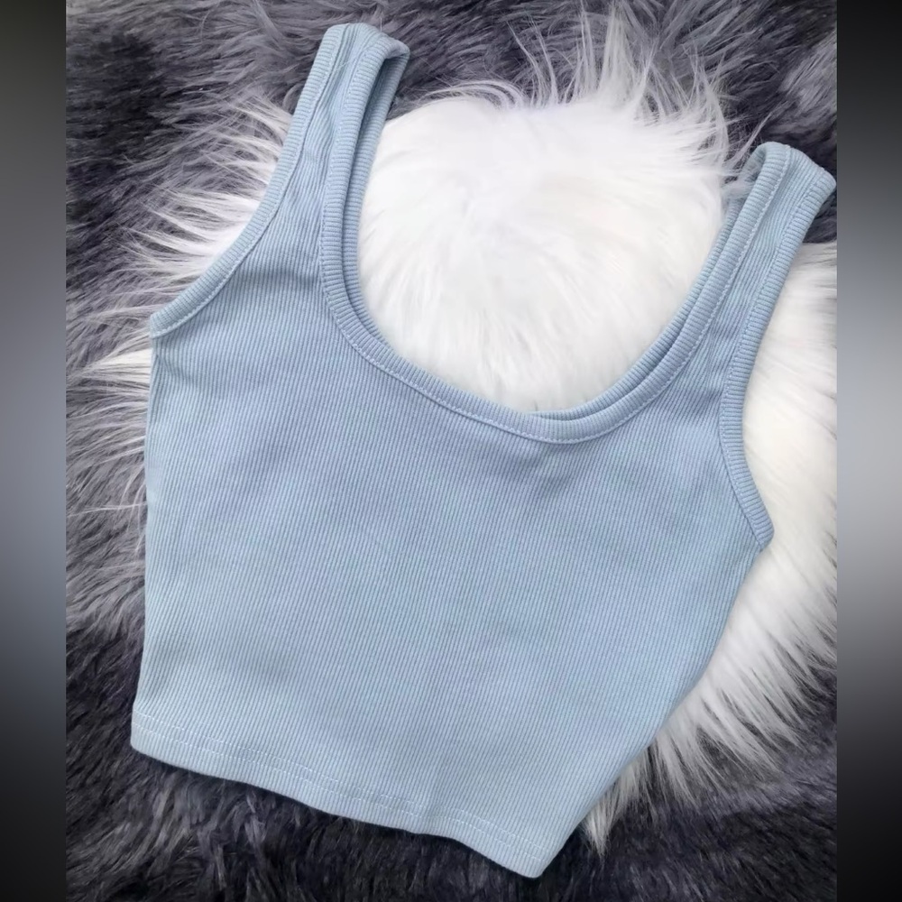 Womens Ribbed Solid Slim Fit Crop Tank Top/Cami/Bralette | NEW!!! 💜💗🩵 - Picture 6 of 15